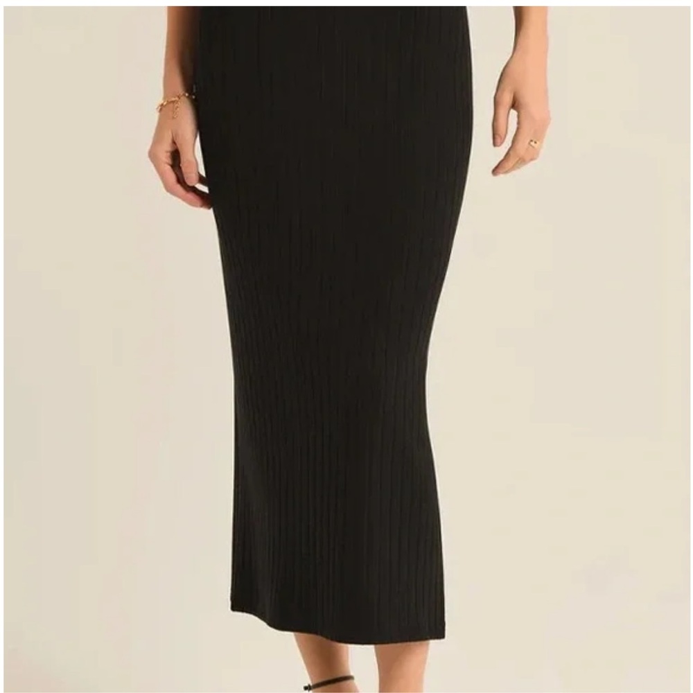 GAP Black Ribbed Maternity Midi Skirt - Small